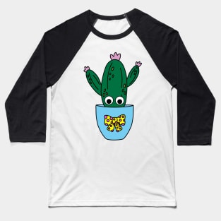 Cute Cactus Design #241: Potted Saguaro Cactus With Cute Flowers Baseball T-Shirt